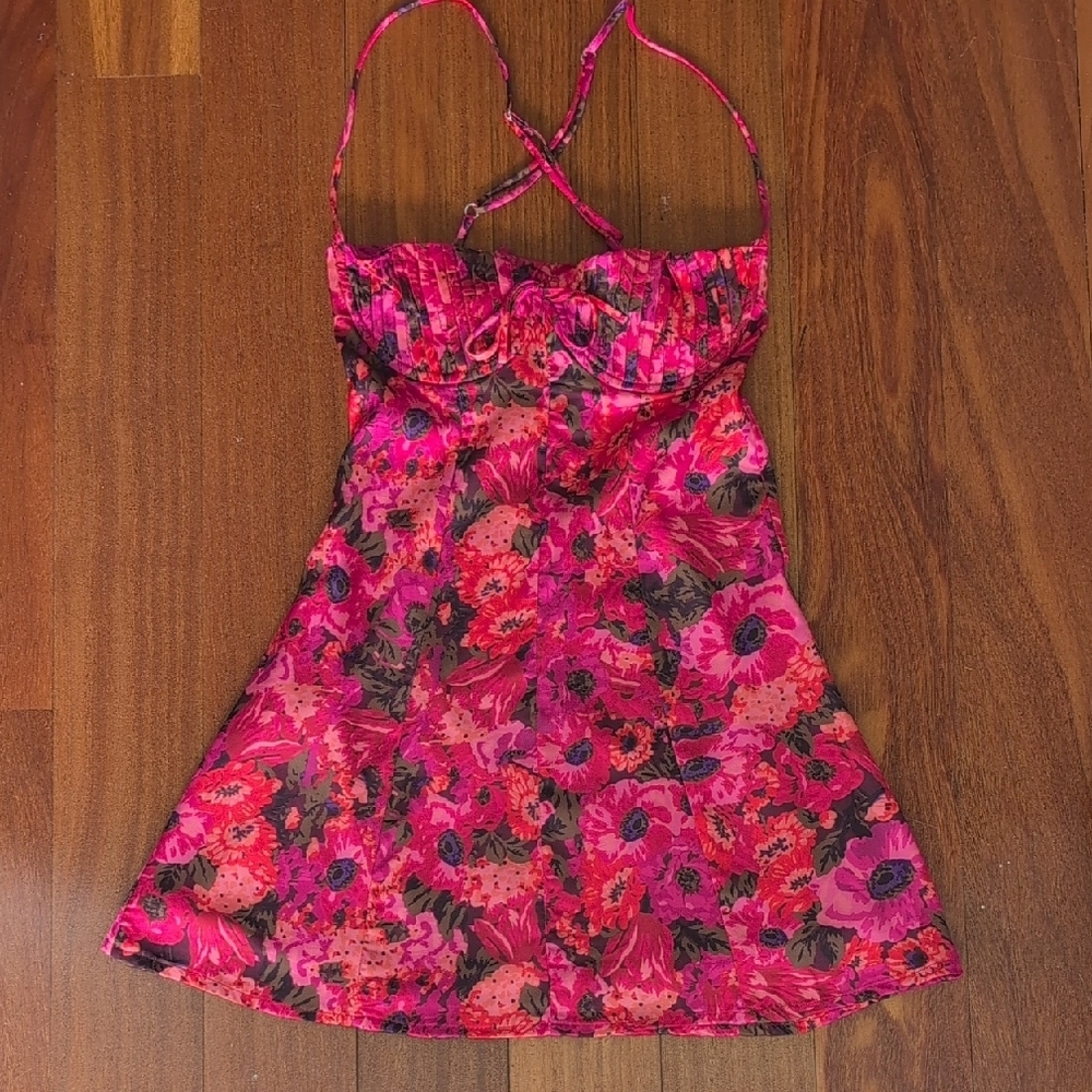 Floral Pink Mini Dress